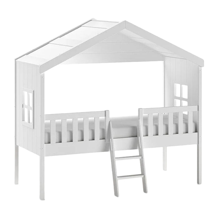 Vipack Housebed Huisbed met Ladder 90 x 200 - Wit