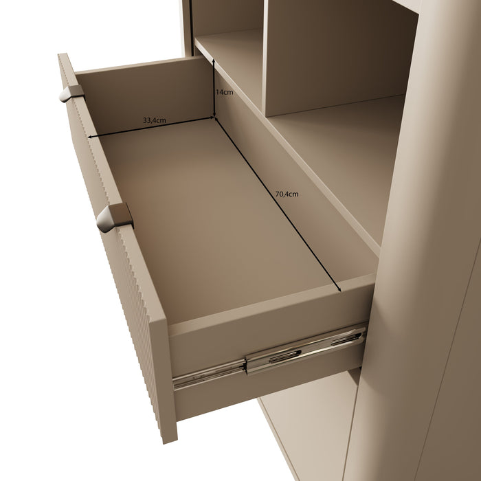 Meubella - Boekenkast Mace - Beige - 90 cm