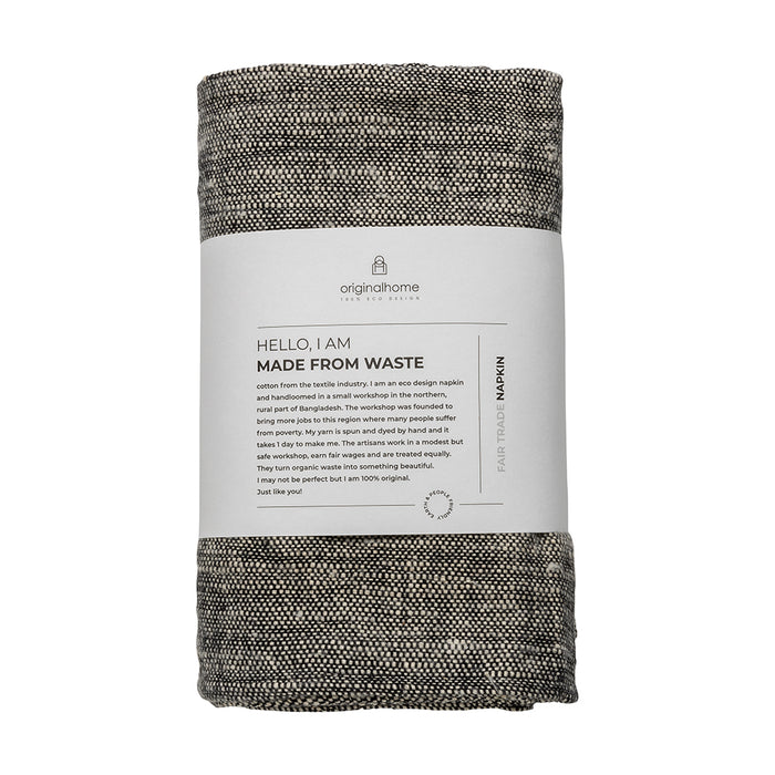 Originalhome Khadi Tafelservet Zwart 4x (44x44 cm)