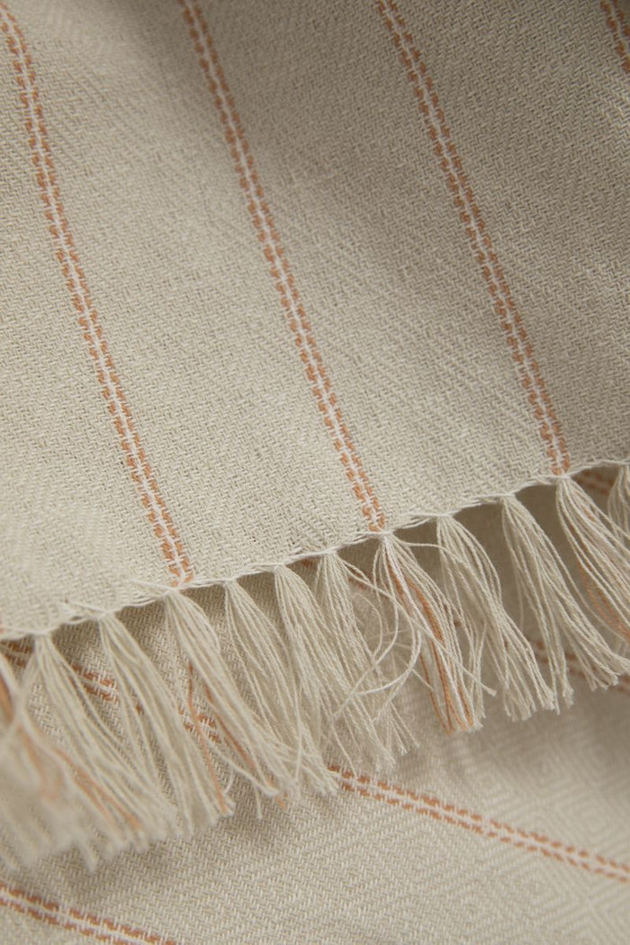 Sissy-Boy Beige gestreepte handdoek en theedoek terry