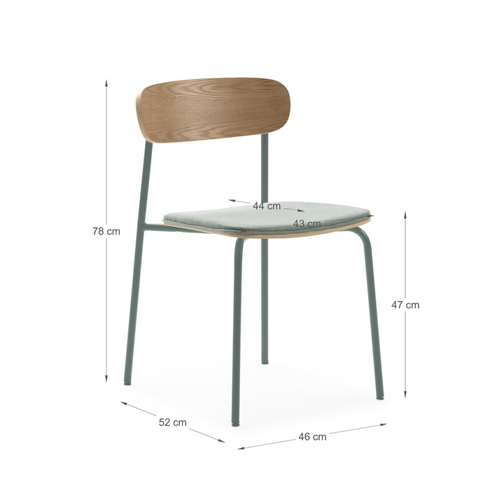 Calicosy - Set 2 stoelen ADRIANA - L46 cm - Stof & metaal