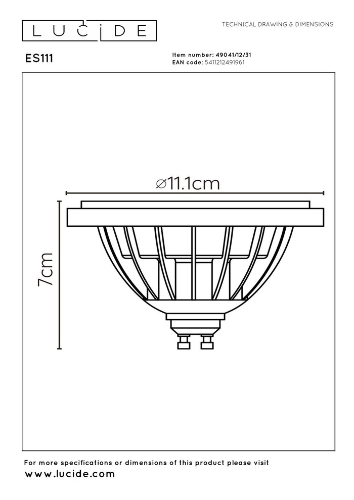 Lucide ES111 Led lamp - Wit
