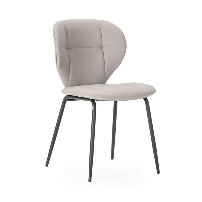 Calicosy - Set 2 stoelen MAURA - L50 cm - Zwart metaal