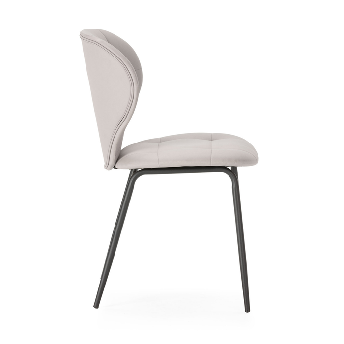 Calicosy - Set 2 stoelen MAURA - L50 cm - Zwart metaal