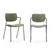 Calicosy - Set 2 stoelen MAIKA - L49 cm - Zwart metaal