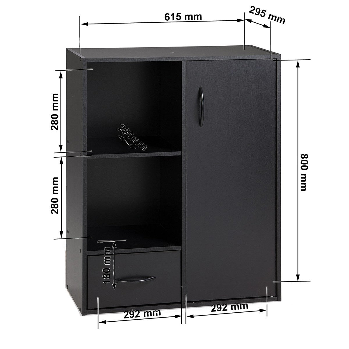 Calicosy - Opbergkast met 1 lade en 1 deur COMPO