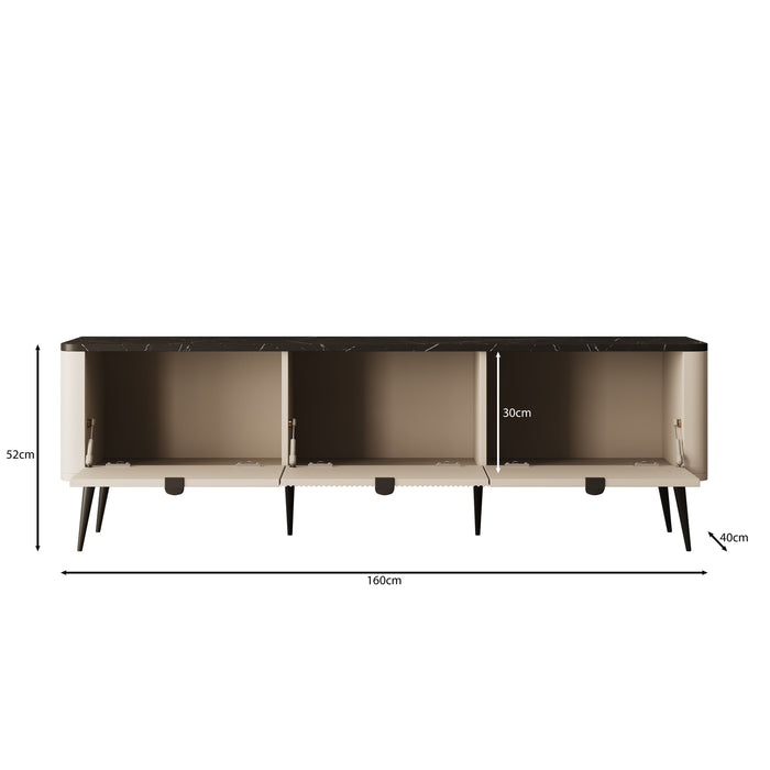 Meubella - TV-Meubel Mace - Beige - 160 cm