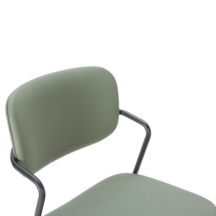 Calicosy - Set 2 stoelen MAIKA - L49 cm - Zwart metaal