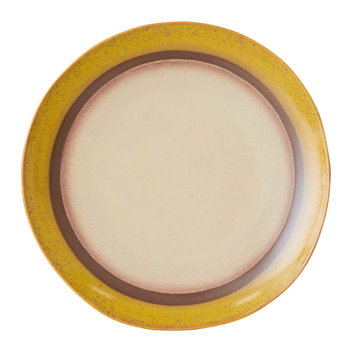 HKliving 70's Ceramics Dinerbord Ø 27,5 cm - Set van 2 - Coconut