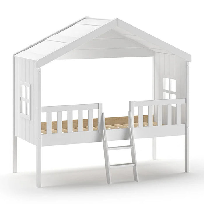 Vipack Housebed Huisbed met Ladder 90 x 200 - Wit