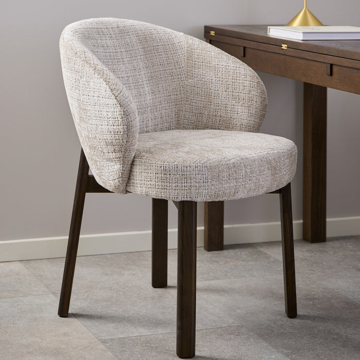 by fonQ Lura Eetkamerstoel - Donker Eiken / Beige