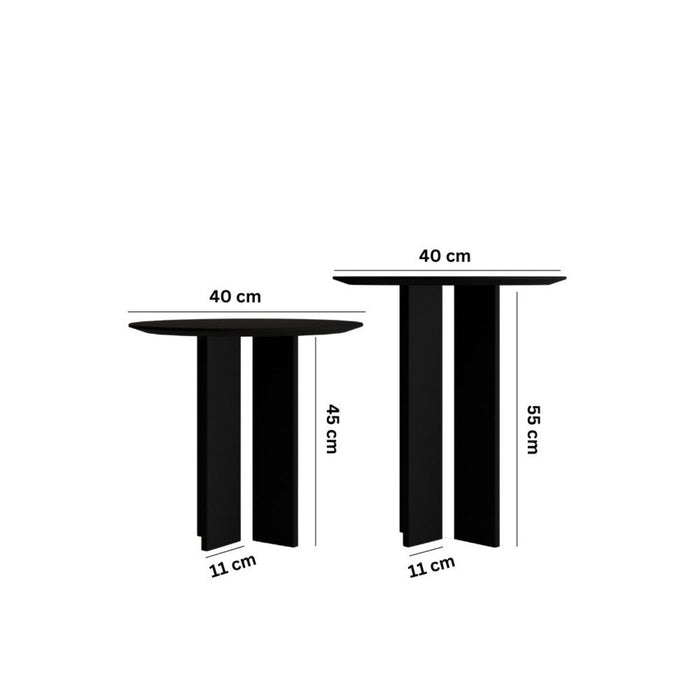 Calicosy - Set 2 ronde bijzettafels LEO - H45 | H55 cm