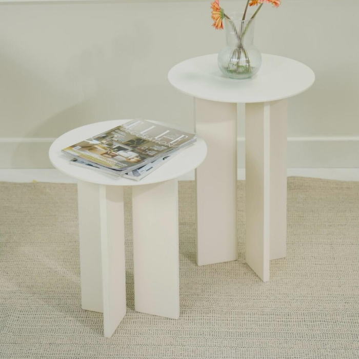 Calicosy - Set 2 ronde bijzettafels LEO - H45 | H55 cm