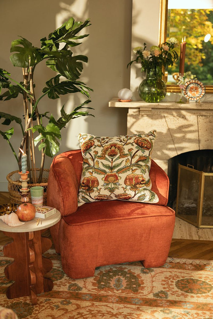 Sissy-Boy Oranje velvet fauteuil