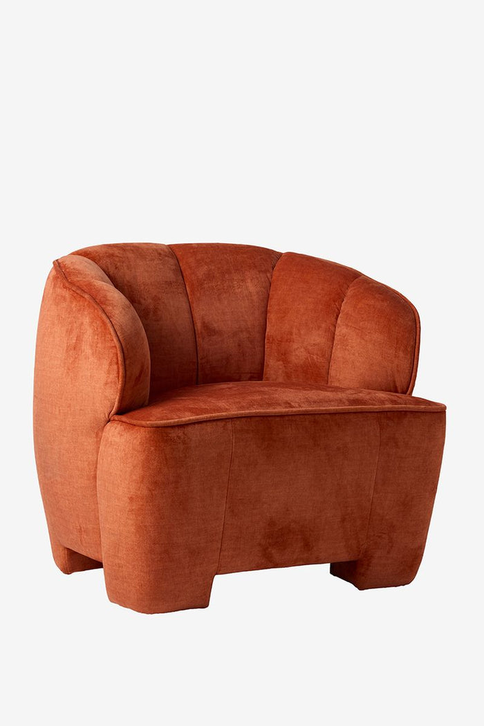 Sissy-Boy Oranje velvet fauteuil