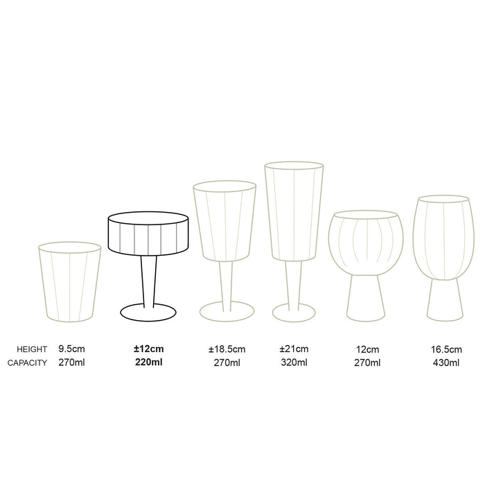 vtwonen Champagneglazen - Glazen set van 4 - 220ml