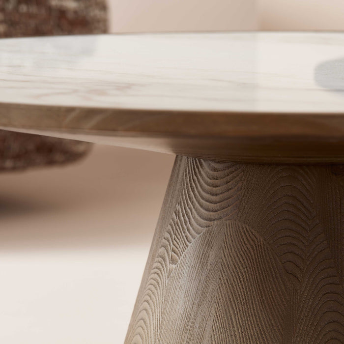 Signature - Salontafel MAFRA - D80 cm - Eiken en marmer