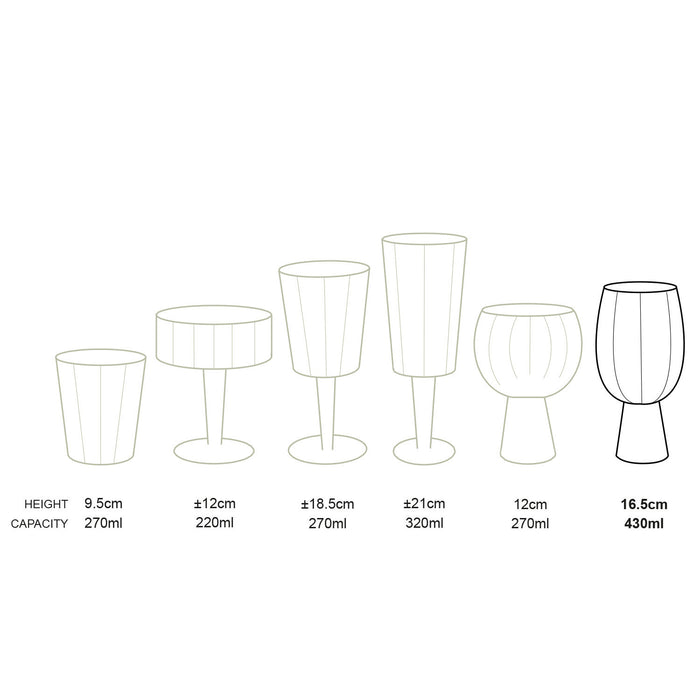 vtwonen Retro Wijnglazen - Glazen set van 4 - 430ml