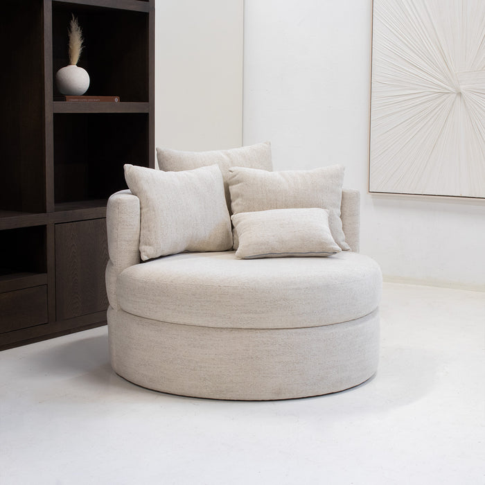 DÉJA Living - Draaifauteuil Beige Stof - Ø100x84cm - Miles