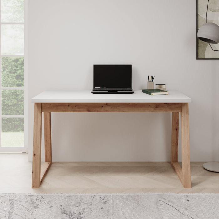Meubella - Ithaca - Bureau - Wit - 135x65 cm