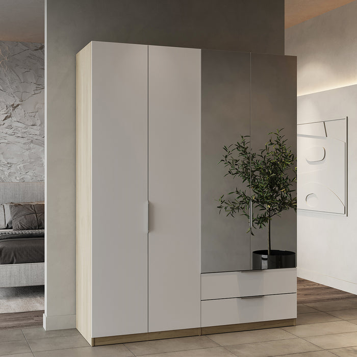 Calicosy - Kast met deuren en spiegels GHOST - B157,3 cm - Houtlook