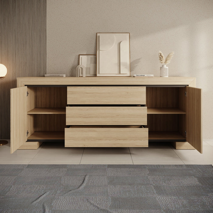 Meubella - Cayuga - Dressoir - Eiken - 225x48x90 cm