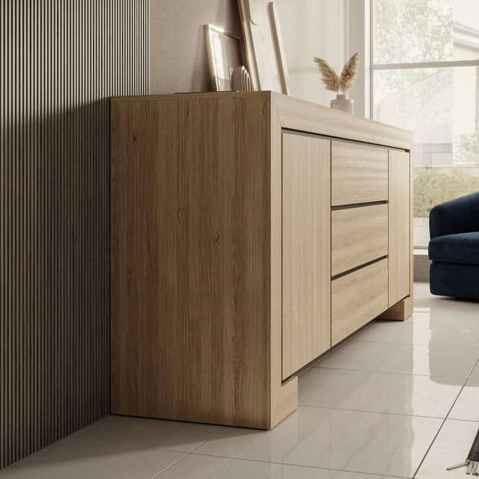 Meubella - Cayuga - Dressoir - Eiken - 225x48x90 cm