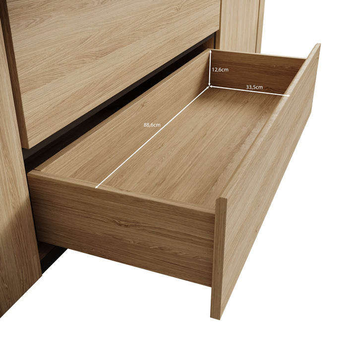 Meubella - Cayuga - Dressoir - Eiken - 225x48x90 cm