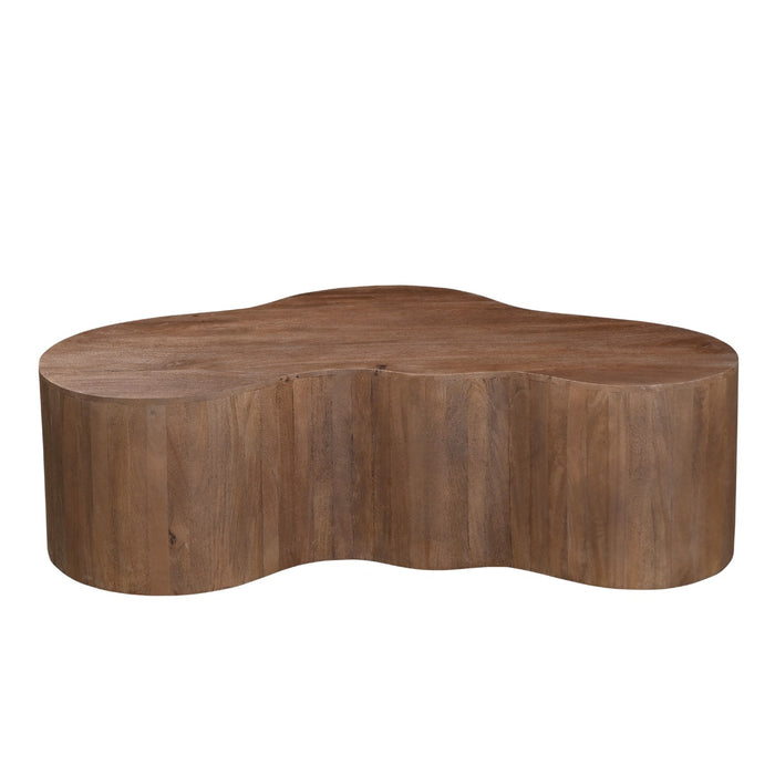 Giga Meubel - Salontafel Donkerbruin Organisch - 129x84x36cm - Moos