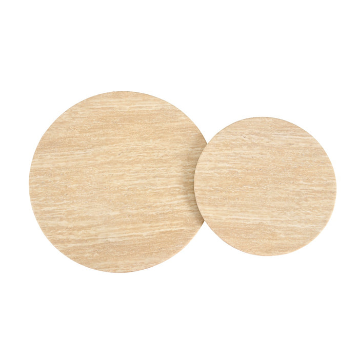 Giga Meubel - Salontafel Lichtbruin Marmer - Ø80x35cm - Firenze