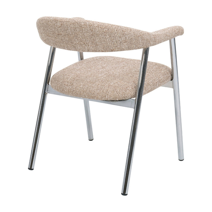 DÉJA Living - Eetkamerstoel - Taupe|Chrome - Sorø - Set van 2