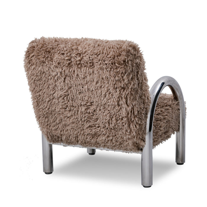 DÉJA Living - Fauteuil - Taupe|Chrome - 72x91x82cm - Mandal