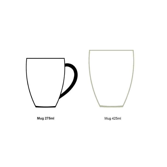 vtwonen Tie-Dye Mok met oor - Mokken - Serviesset van 4 - 275ml