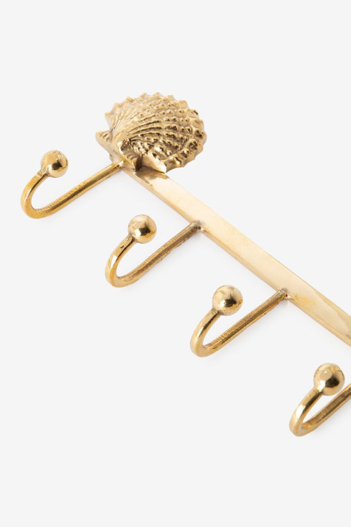 Sissy-Boy Goudkleurige kapstokhaken met schelpen