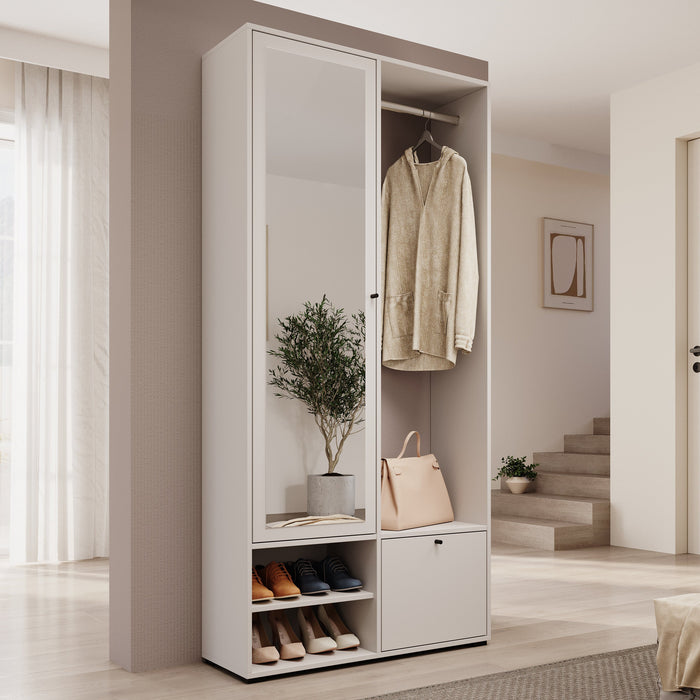 Meubella - Halkast Deacon - Wit - 90 cm - Met spiegel