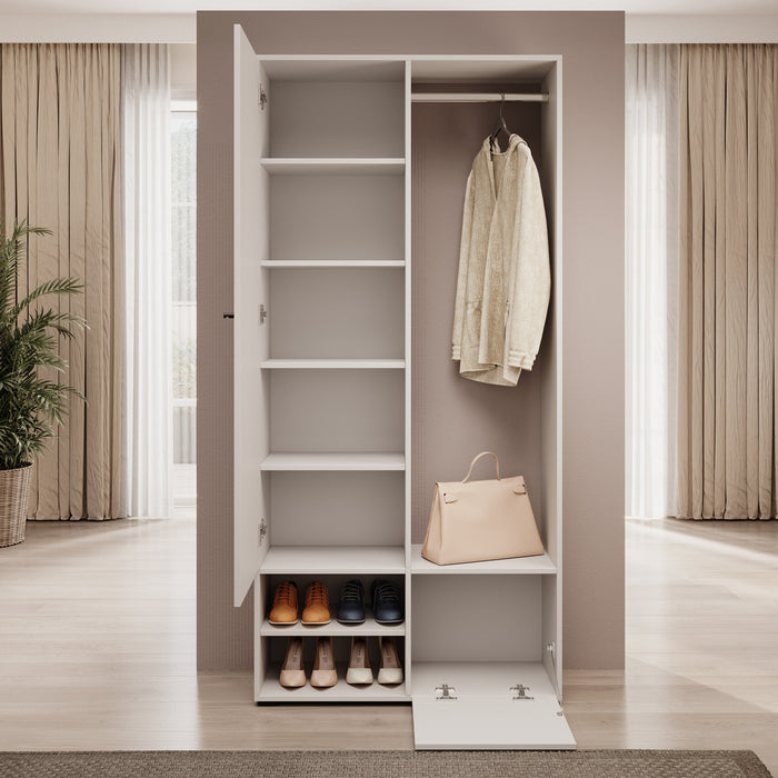 Meubella - Halkast Deacon - Wit - 90 cm - Met spiegel