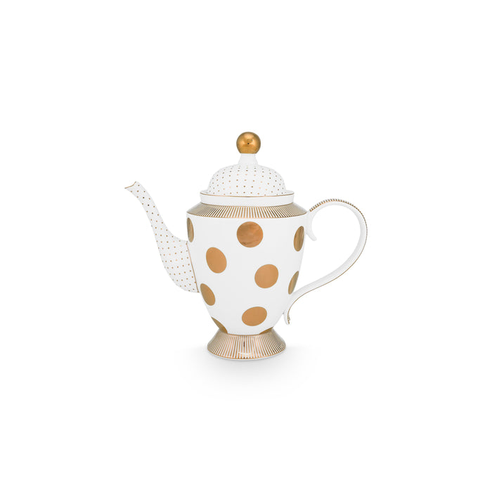 Pip Studio Theepot Dot Delight - Theekan - Wit| Goud - 1,25l