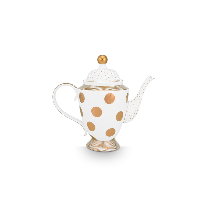 Pip Studio Theepot Dot Delight - Theekan - Wit| Goud - 1,25l