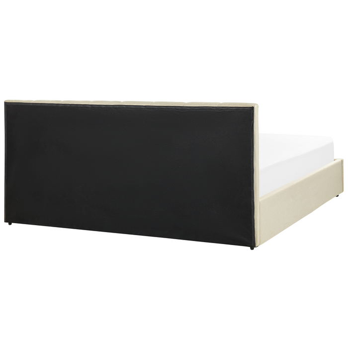 Beliani-DREUX-Bed met opbergruimte-Beige-180 x 200 cm-Polyester