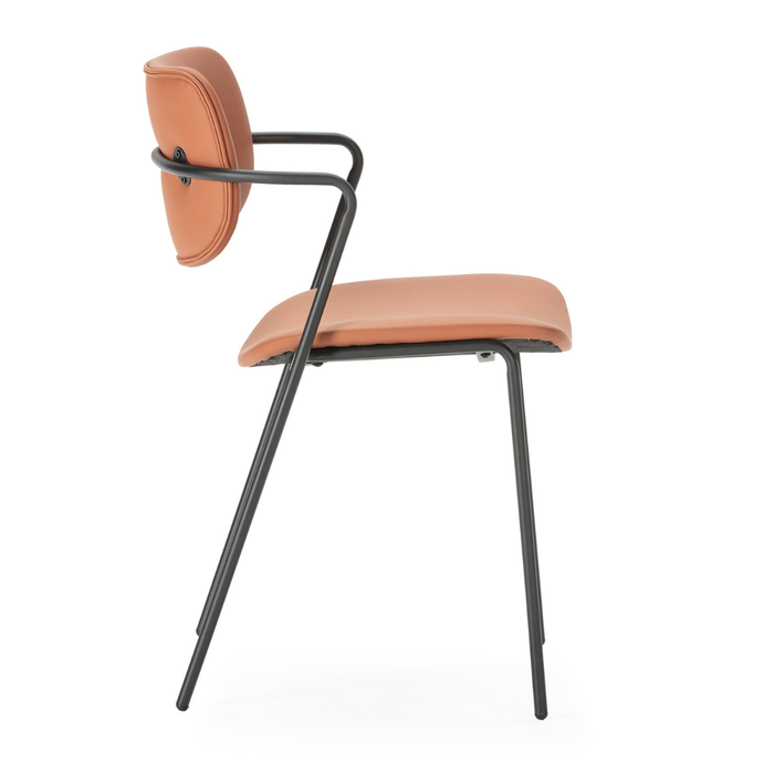 Calicosy - Set 2 stoelen MAIKA - L49 cm - Zwart metaal