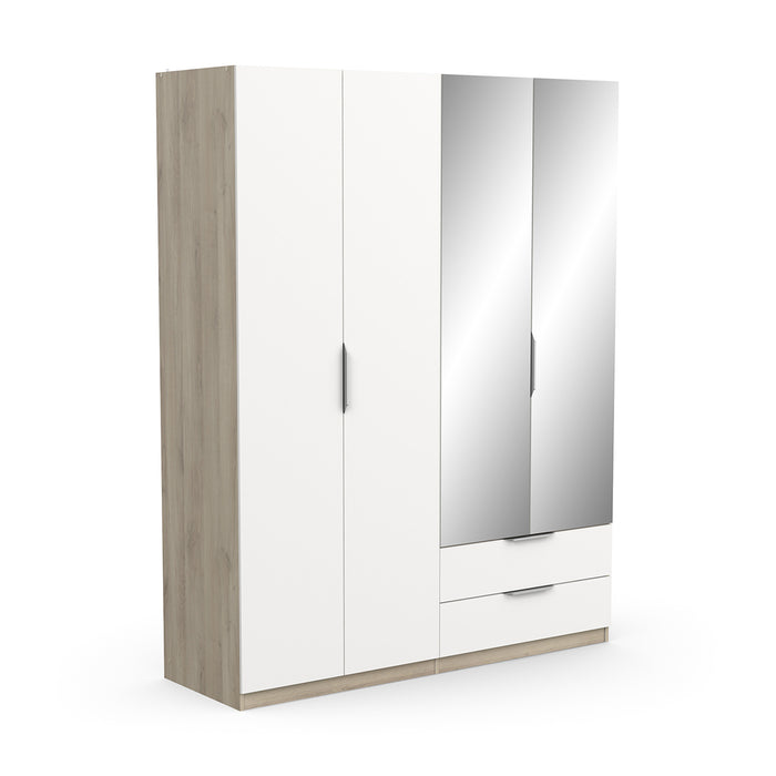 Calicosy - Kast met deuren en spiegels GHOST - B157,3 cm - Houtlook