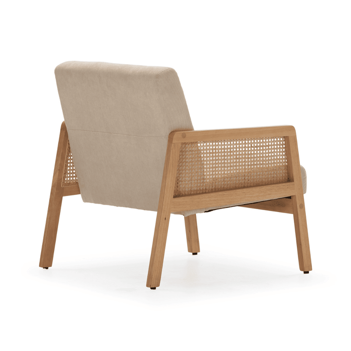 Calicosy - Fauteuil DEBRA - L68 cm - Houten en rotan poten