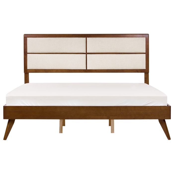 Beliani - POISSY - Tweepersoonsbed - Lichtbeige - 180 x 200 cm - MDF