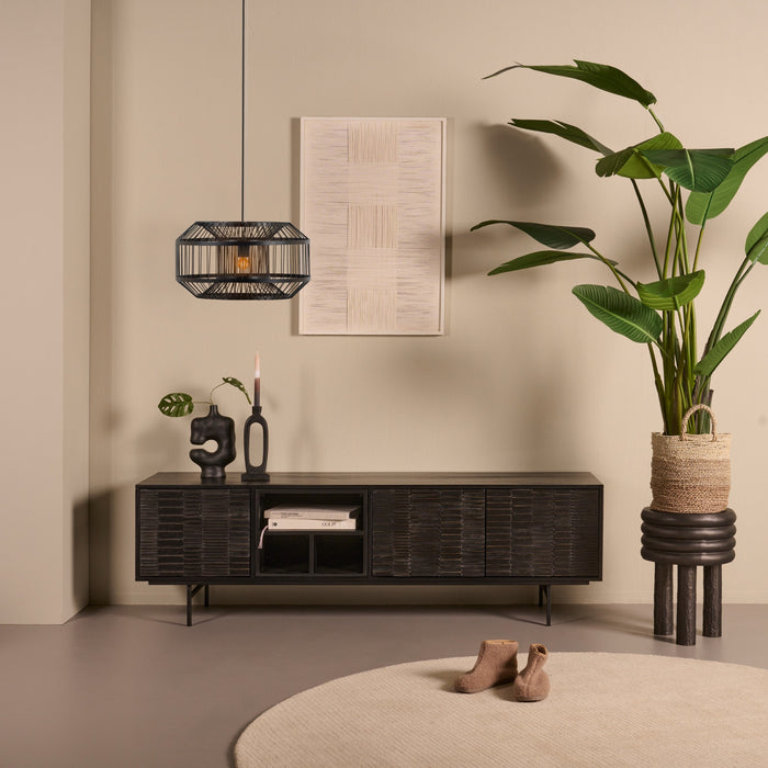 TV-Meubel Elvas - Hout - Mango|Zwart - Hout