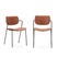 Calicosy - Set 2 stoelen MAIKA - L49 cm - Zwart metaal