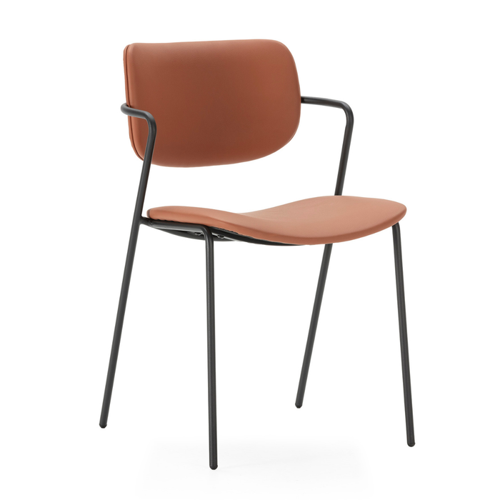 Calicosy - Set 2 stoelen MAIKA - L49 cm - Zwart metaal