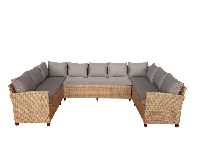 Giga Living - 9-Zits Loungeset - Naturel Rotan - Ventura