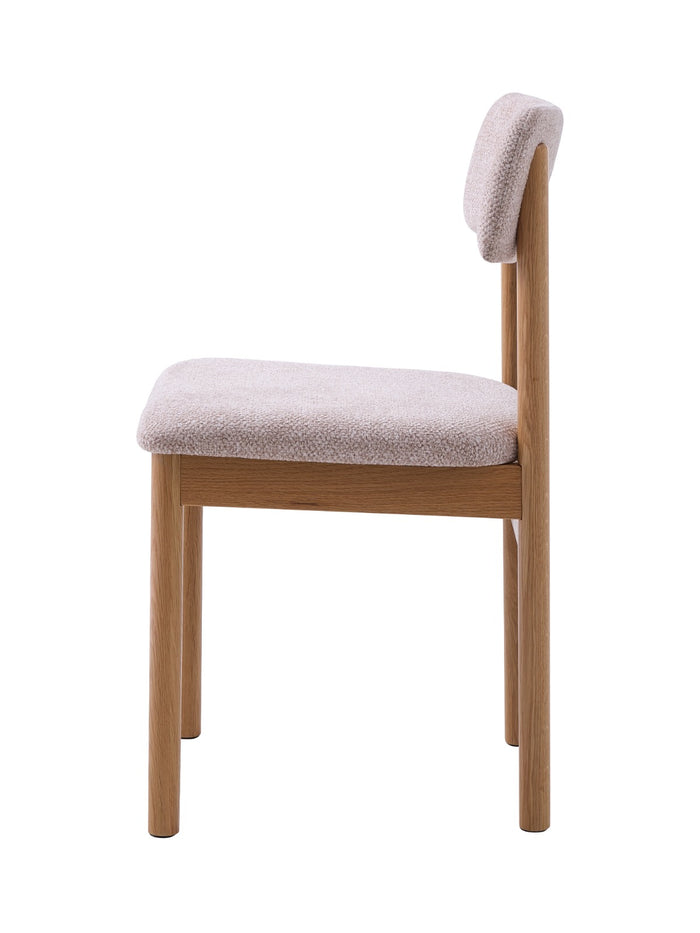 Giga Living - Eetkamerstoel Canora Bouclé Zand|Espresso - Set van 2