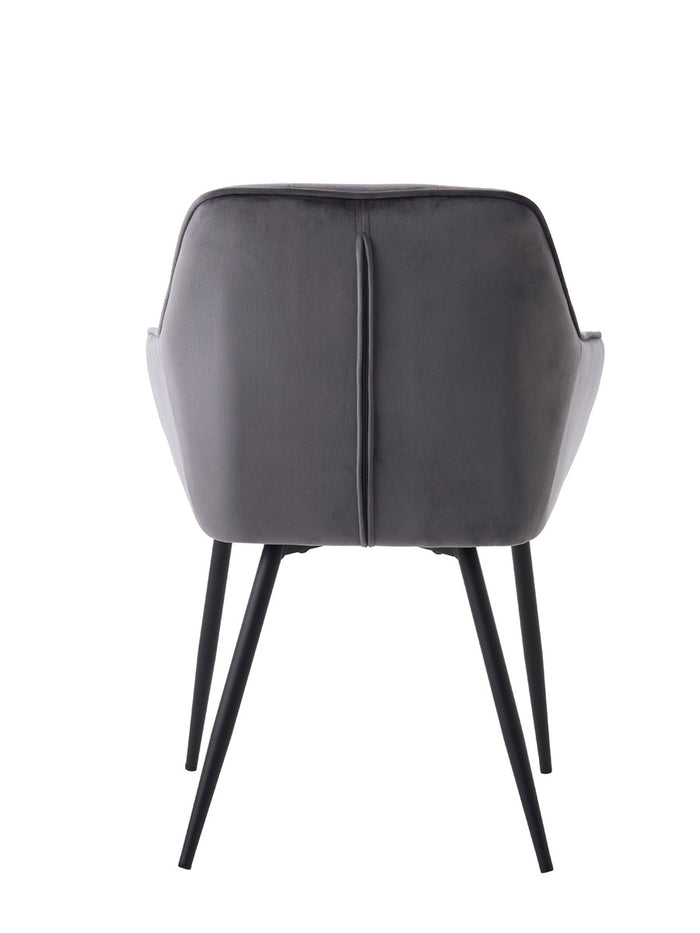 Giga Living - Eetkamerstoel Grijs Velvet - Nolan - Set van 2
