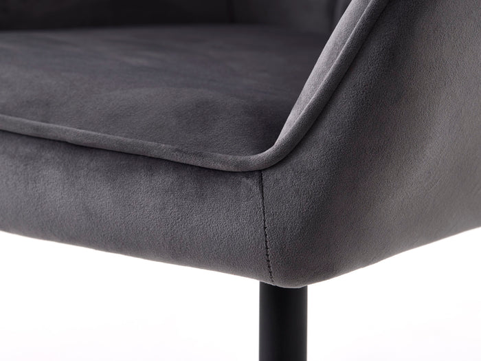 Giga Living - Eetkamerstoel Grijs Velvet - Nolan - Set van 2